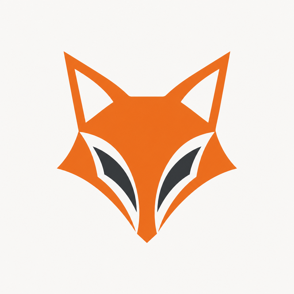 Icon-only logomark. A geometric fox head reduced to its essential silhou